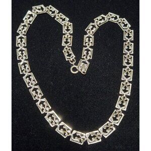 Vintage 1950's Danecraft Sterling Silver Scroll Choker Necklace